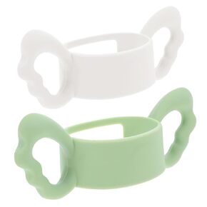 Toyvian 2Pcs Silicone Bottle Grip Handles Comfortable Slip Design for Newborns Detachable Easy to Clean Compatibility for Feeding Bottles
