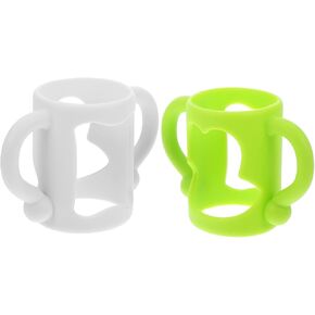 GALPADA 2pcs Bottle Handle Silicone Grip for Feeding Bottles Easy to Install Practical Double Handle Design for Independent Drinking