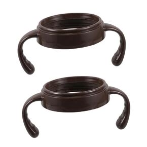 2pcs Bottle Grip Handles Wide Neck Bottle Support Easy Installation for Newborn Feeding Sturdy Durable Feeding Accessories Convenient for Parents Brown