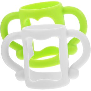 Yardwe 2pcs Silicone Bottle Handle Soft Easy to Install Comfortable Grip for Feeding Multi Functional Design for Use