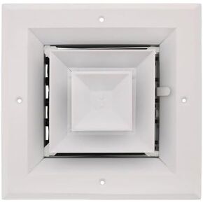 Replacement for DF2W6-6 6" x 6" (Wall Opening Size) 4-Way Aluminum Square Ceiling Diffuser (White)