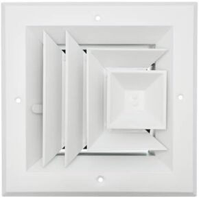 Replacement for DF1W6-6 6" x 6" (Wall Opening Size) 3-Way Aluminum Square Ceiling Diffuser (White)