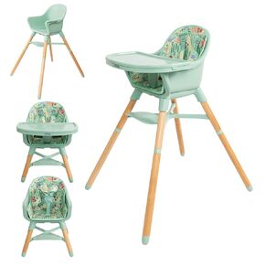 Nuby 4-in-1 Baby High Chair Seat with Removable Tray - 6+ Months to 3 Years - Adjustable Toddler Chair for Eating - Holds Up to 60 lbs - Green