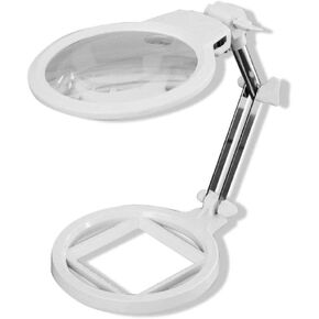 JSEIAJB Desktop Repair Reading Magnifier, Student Elderly Reading Newspaper with LED Light Desktop Magnifier