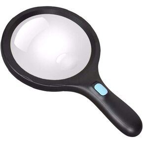 JSEIAJB Black Magnifying Glass，Handheld Magnifier for Reading, Inspection, Hobbies Crafts, Glass Diameter 138mm