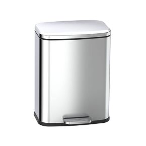 6L/12L Stainless Steel Foot-Operated Trash Can with Hidden Handle, Living Room Bedroom Kitchen Trash Bin, Light Luxury Design
