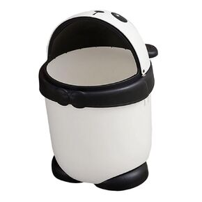 Luxshiny Baby Panda Trash Can Cartoon Trash Bin Lid Small Trashcan for Boys and Girls Home Office Bedroom Kitchen