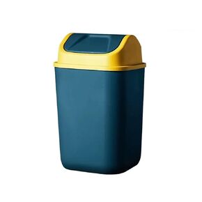 Indoor Trash Can with Swing Lid, 12L/14L Plastic Garbage Bin for Kitchen, Bathroom, Living Room, Compact Trash Basket with Lid, Gris(14l)
