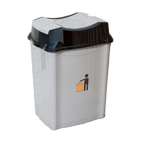 Plastic Swing-Top Trash Can 6/12/20/30/50/80L, Removable Kitchen Bathroom Garbage Can with Swing Lid for Indoor, Outdoor, and Commercial Use(Khaki,80L)