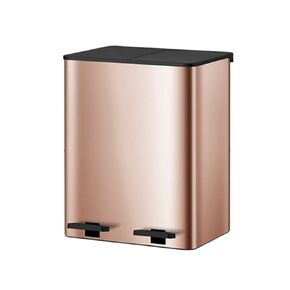 30L Stainless Steel Pedal Trash Can with Deodorant Sachet Storage, Large Capacity Kitchen & Household Garbage Bin, Silver(Champagne 30l)