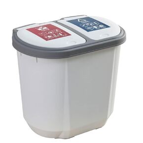 Indoor Trash Can with Press Lid, Household Sorting Recycling Bin, Scissor-Type Design, Blue, for Kitchen, Living Room, Office(Green)