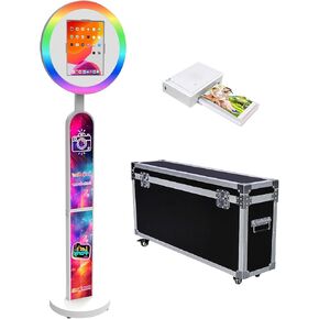 Portable Photo Booth Compatible with iPad 10.2"-13", Photo Booth for iPad with Flight Case & RGB LED Light, Photobooth Machines for Rental Parties Events (Photo Booth)