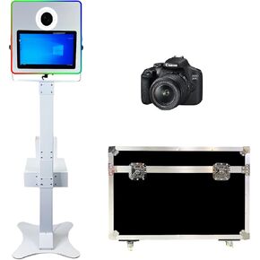 Portable 15.6 Inch DSLR Photo Booth Machine Touch Screen Camera Photobooth with Flight Case Packing for Wedding Party Events (15.6inch(Black))
