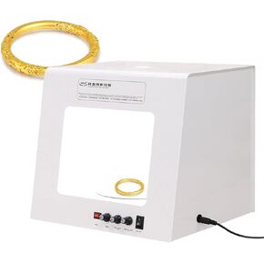 Mini Photo Studio Tent, Jewelry Shooting Kit, with LED Light Strips & with 6 Color Photography Backdrops, Product Photography Light Box