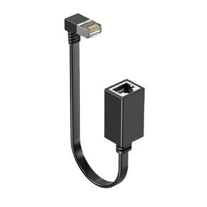 Right Angled Ethernet Extension Cable 90 Degree CAT7 Ethernet Cable RJ45 Cable Extender Male To Female Cable