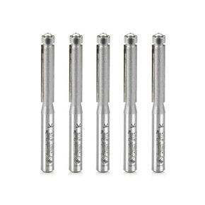 Amana Tool 47092-5 5 pack carbide truced flush trim 1/4 d x 1 ch x 1/4 shk x 2-1/2 inch bits jonter w/lower ball bearing