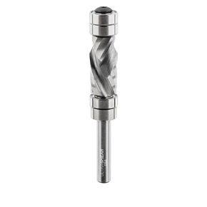 Flush Trim Router Bit, 1/4 SH, 1/2 CD, 1 CL, Template Pattern, Top & Bottom Bearing, Compression, Carbide Head, USA Made - US225010PFC