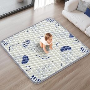 47x47 Baby Play Mat for Playpen - Soft & Thick Play Mat for Baby - Non-Slip Safe Baby Crawling Mats for Floor - Foldable Cushion Play Mat for Babies Toddlers Machine Washable for Easy Care