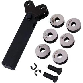 7 PCS Diagonal Rotating Head Knurling Wheel High-strength Double-Wheel Lathe knurling Tools pitch 0.5/1.0/2.0mm