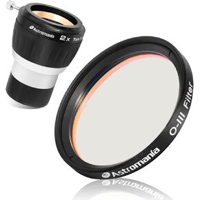 Astromania 2 Inch 2X Barlow Lens - Bundle with - 2" O-III Filter