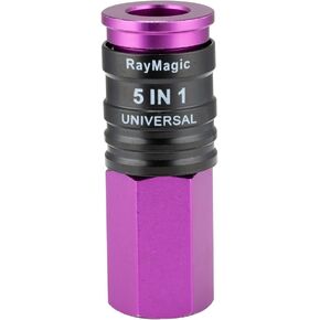 5 In 1 Universal Quick Industrial Connect Coupler, 1/4" Female NPT, Air Hose Fittings, 1/4" Body Size, Release Sleeve, Purple(2-Piece)