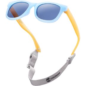 COCOSAND Flexible Polarized Baby Sunglasses with Strap UV Protection for Toddler Infant Girl Boy Age 0-24 Months
