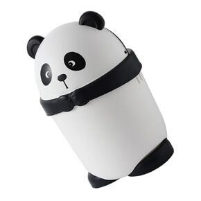 VOSAREA Cute Cartoon Panda Trash Can for Bedroom and Girls Bin Lid Sturdy Plastic for Boys and Girls Room Decor