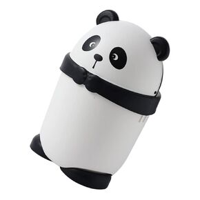 Cartoon Panda Mini Trash Can Desktop Waste Bin Small Garbage Container for Play Room