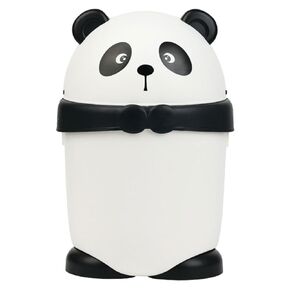 Healifty Kawaii Small Panda Trash Can Animal Waste Paper Can Lid Cartoon Trash Bin for Home