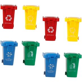 Plastic Garbage for Kids Mini Trash Can Lid Learning Sorting Bin 2 Sets