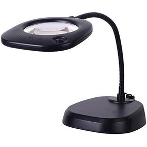 JSEIAJB Desktop Magnifying Glass,LED Lighted Magnifier with Stand Folding Design Hands Glass for