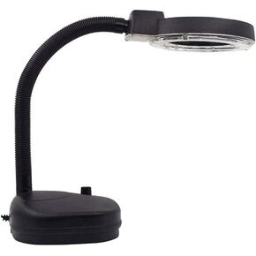 JSEIAJB Led High Magnifying Glass Table Lamp with Lamp Reading Old Man Mini Table Lamp Rotating Magnifying Glass