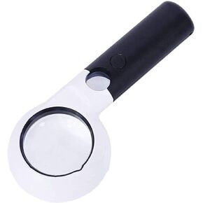 JSEIAJB Hand-held Magnifying Glass, Shaped LED Light, Elderly Reading Identification Primary Secondary High-Definition Magnifying Glass