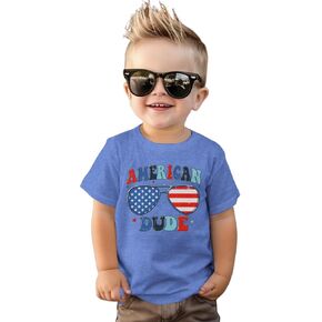 American Dude Shirt Toddler Boy 4th of July Tshirt American Flag Outfit Baby Boy Independence Day Patriotic Tee Top