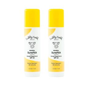 TUBBY TODD Mineral Sunstick - Broad Spectrum SPF 30 Sunscreen for Kids - Water-Resistant Stick Sunscreen for Body & Face - Safe for Sensitive Skin - 2 Pack, 0.5 oz