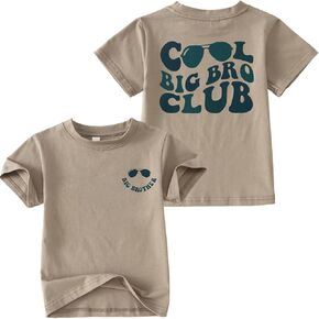 BOUTIKOME Big Brother Shirts Toddler Baby Boy Sunglasses Cool Big Bro Club T-Shirt Kid Announcement Tee Big Brother Gift Tops