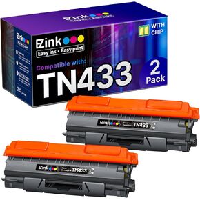 E-Z Ink Compatible Toner Cartridge Replacement for Brother TN-433 TN433 TN433bk TN431 Compatible with HL-L8260CDW HL-L8360CDW MFC-L8610CDW MFC-L8900CDW (2 Pack, Black)