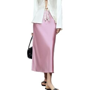 Women's 100% 22 Momme Silk Maxi Skirt-Fashionable, Comfortable, and Versatile