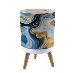 Small Trash Can with Lid Seamless Pattern Baby Tropical Leaves Cartoon Childish Jungle Animal Garbage Bin Pet Proof Waste Basket for Kitchen Bathroom Office Bedroom Decorative 1.8 Gallon
