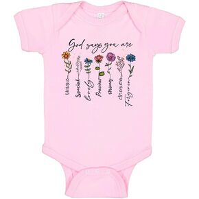 TATY Kids Flowers God Says You Are Baby Infant Bodysuit