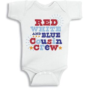 TATY Kids Red White And Blue Cousin Crew Baby Infant Bodysuit