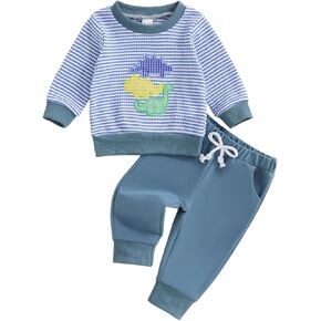 Toddler Boy Clothes Baby Dinosaur Pullover Sweatshirt Tops Jogger Pants Sweatsuit Cute Infant Fall Winter Outfit
