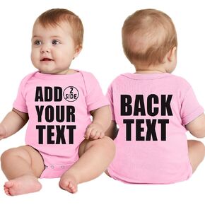 NACRE APPAREL Custom Baby Bodsuits for Boy Girl Add Your Text 2 Sides Personalized Infant Bodysuit