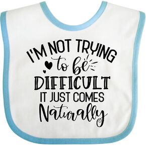 inktastic Naturally Difficult Baby Bib