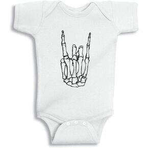 TATY Kids Skeleton Rock Hand Graphic Baby Infant Bodysuit
