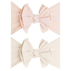 Baby Bling Bows Newborn to Little Girls Hair Bow - FAB-BOW-LOUS Headbands Toddlers Hair Accessories, One Size (2 Pack - Zinnia and Ivory)