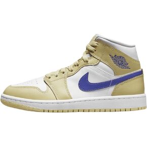 Jordan Air 1 Mid Women's Shoes (BQ6472-701 ، Lemon Wash/White/Lafis) Size 12