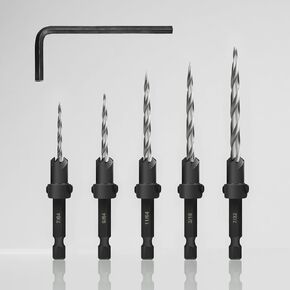 Renyu 5pcs cumberink bit bit pret ،#4#6#8#10#12 Counter Sink Drill Bit for Wood ، بتات مدبب مع وجع ألين 2.5 مم واحد