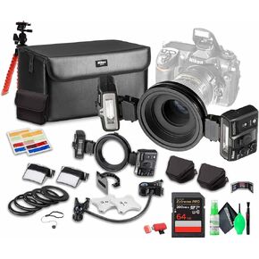 Nikon R1 Wireless-up Speedlight System (4804) + 64 جيجابايت بطاقة ذاكرة + ترايبود + طقم التنظيف + محفظة البطاقة + قارئ البطاقة + حارس كاب