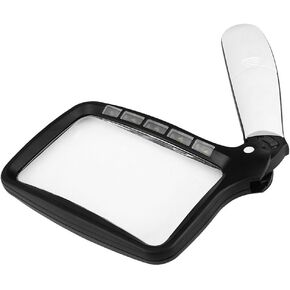 JSEIAJB Folding Handheld Magnifying Glass with Five LED Lights for Elderly to Read and Read Newspapers